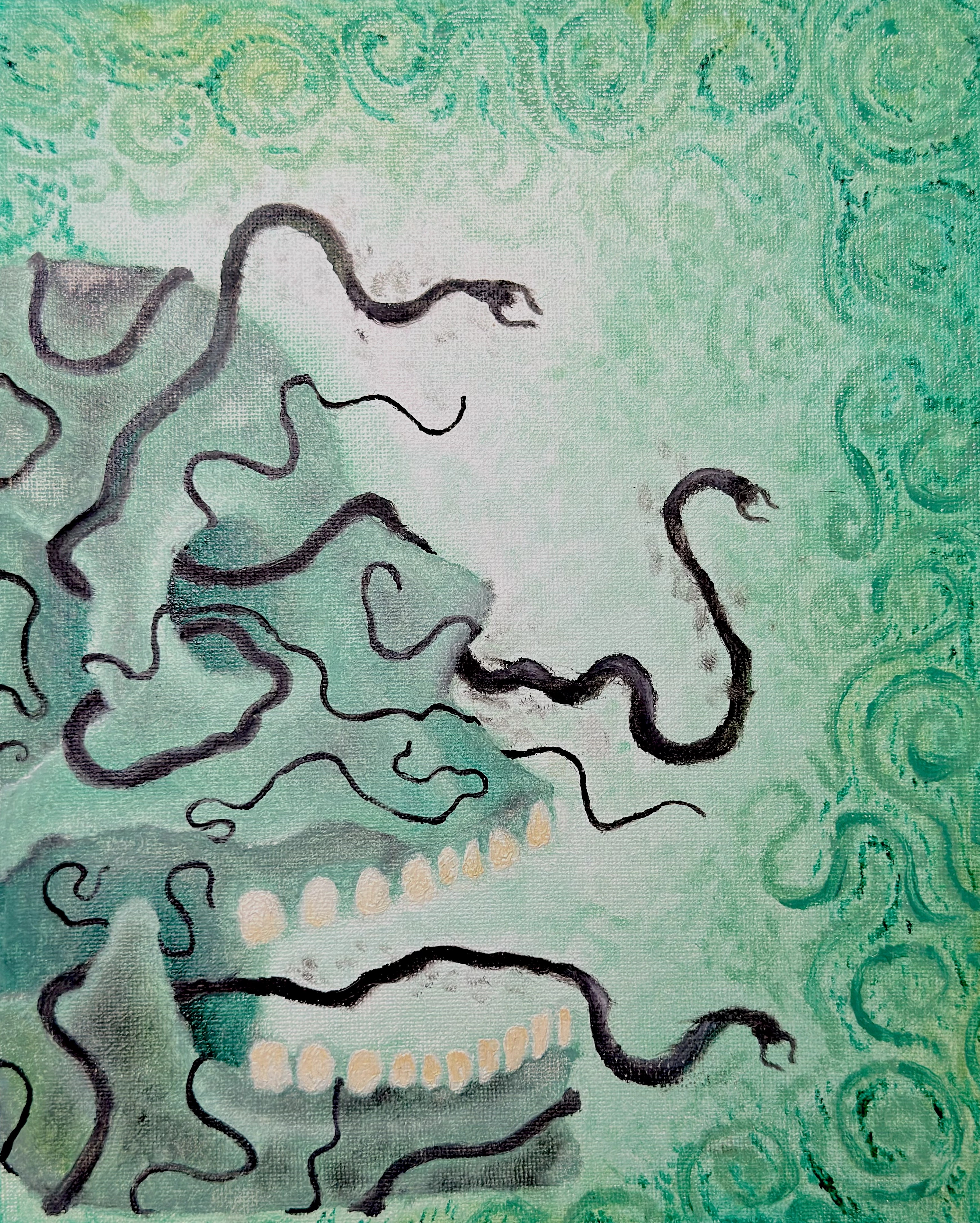 Infested by Inaction: an oil painting using imaginative symbolism to explore passivity, delay, and the consequences of doing nothing.
