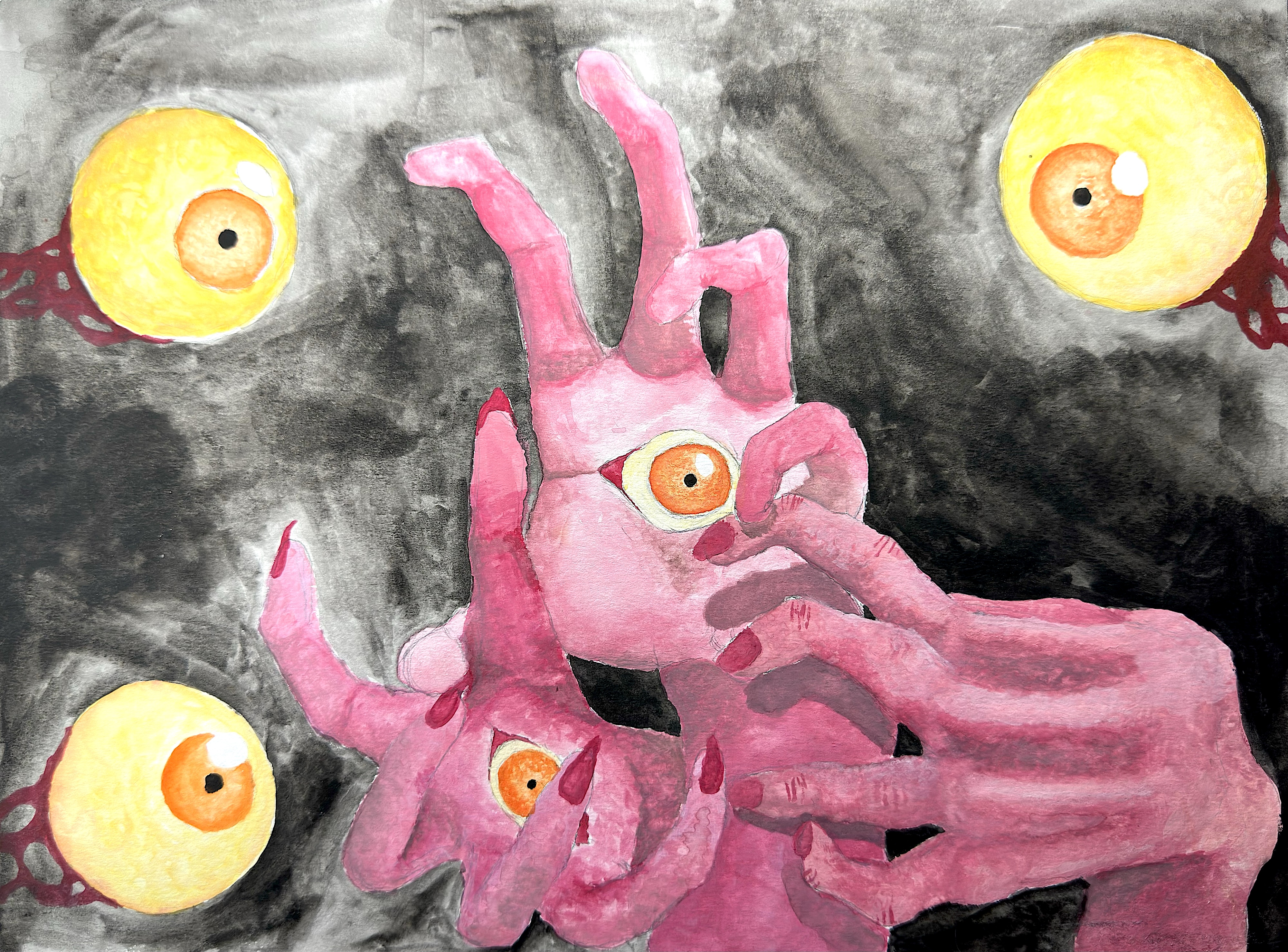 Lust: an acrylic painting using symbolic imagery and imaginative composition to interpret desire.